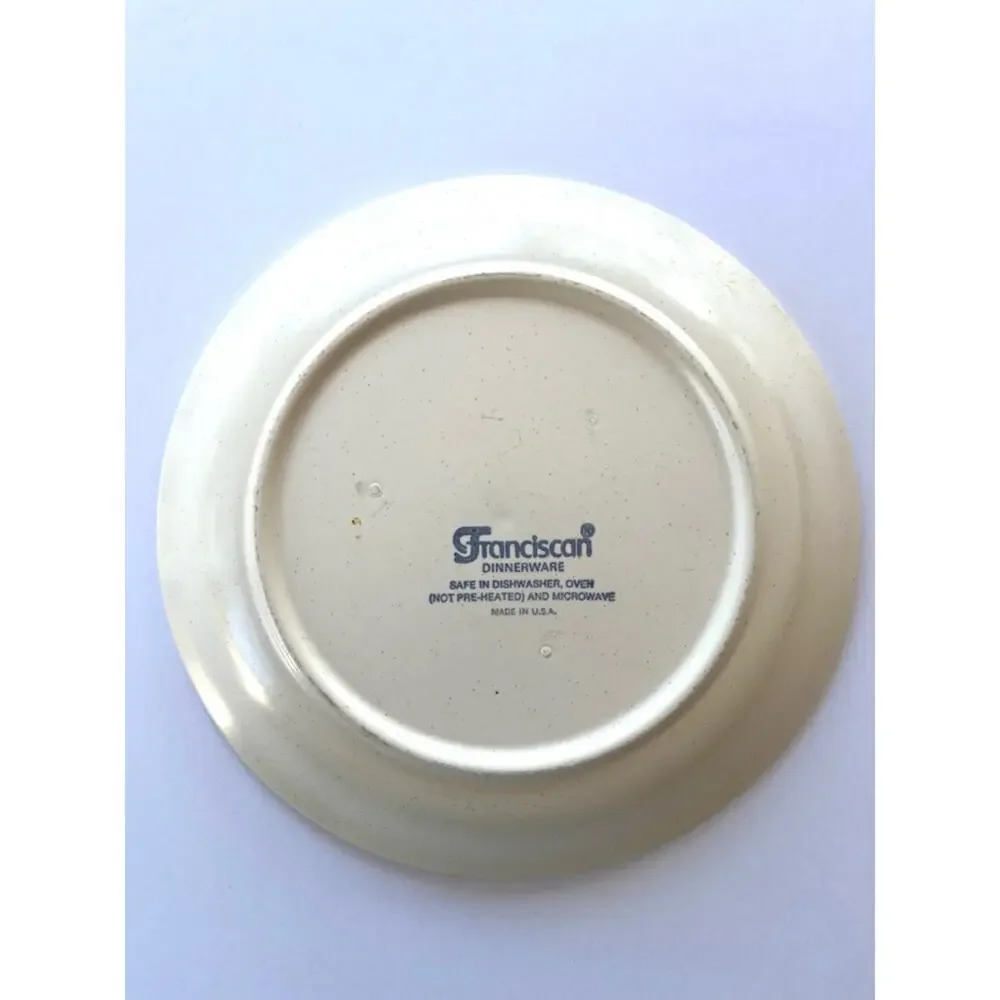 Vintage Franciscan Hacienda Green Earthenware Salad Plates Pair MCM Retro Design